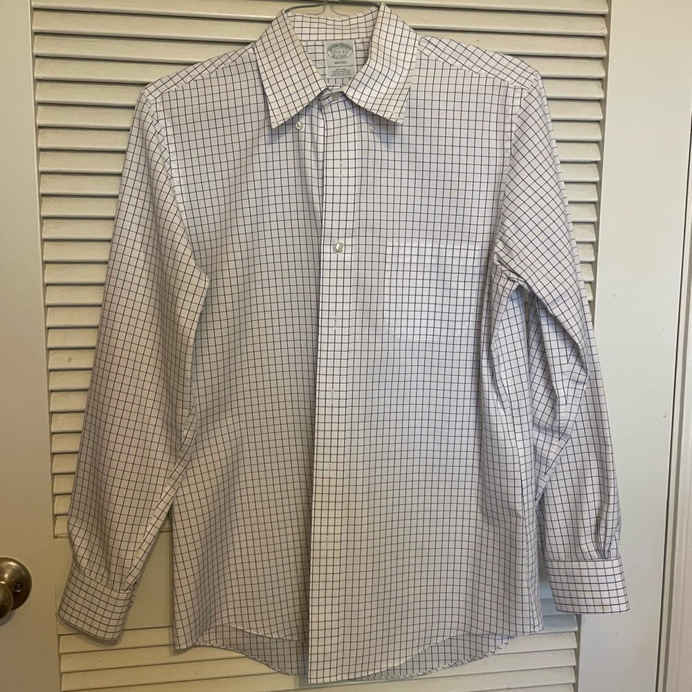 MILANO SLIM-FIT DRESS SHIRT, NON-IRON WINDOWPANE